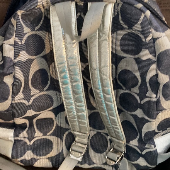 Coach Denim/Silver Backpack - Picture 8 of 11